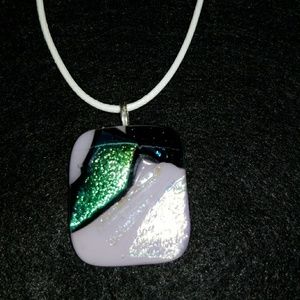 Dychroic glass pendant necklace